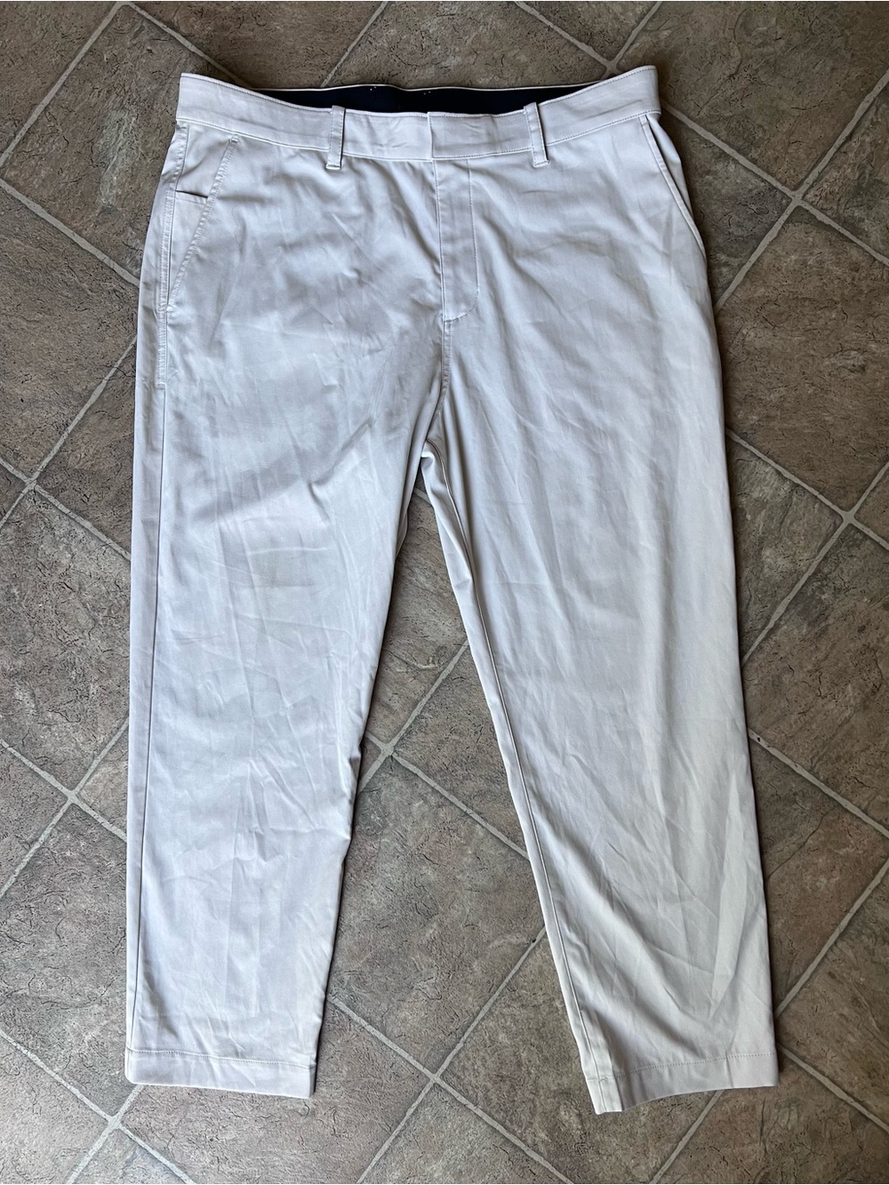 Nike Golf Pants White Herringbone Stretch Waist 38x30